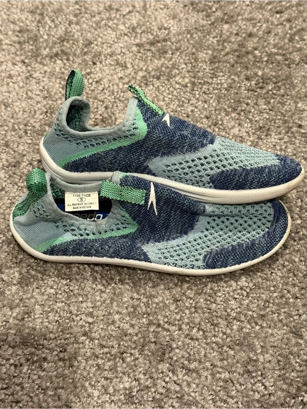 Speedo Kids Blue & Green Knit Slip-On Water Shoes